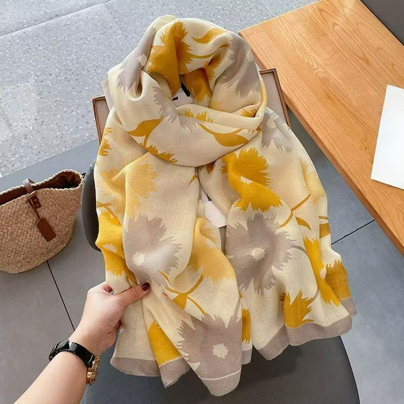 

Cotton and Linen Scarf Women s Spring High-end Silk Scarf Long Shawl with All-match Bib Neck Protection Fashion 70*180cm