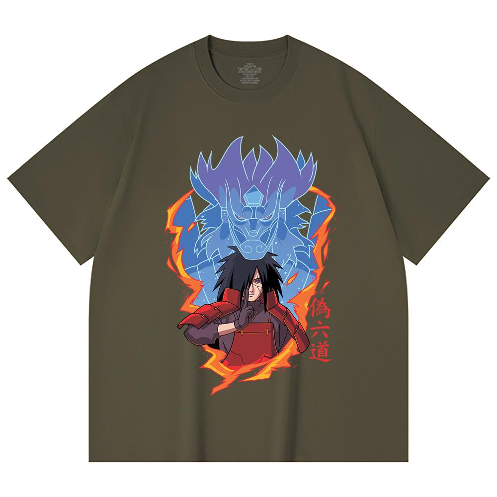 230 Gsm 100% Cotton Naruto V13 Madara Print Unisex Heavy Cotton T Shirt
