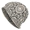 1 Unisex Vintage Paisley Knit Hat - Classic Black and White Paisley Pattern, Durable Knitted Fabric, Comfortable Stretch Fit, Casual Outdoor Hat, Holi