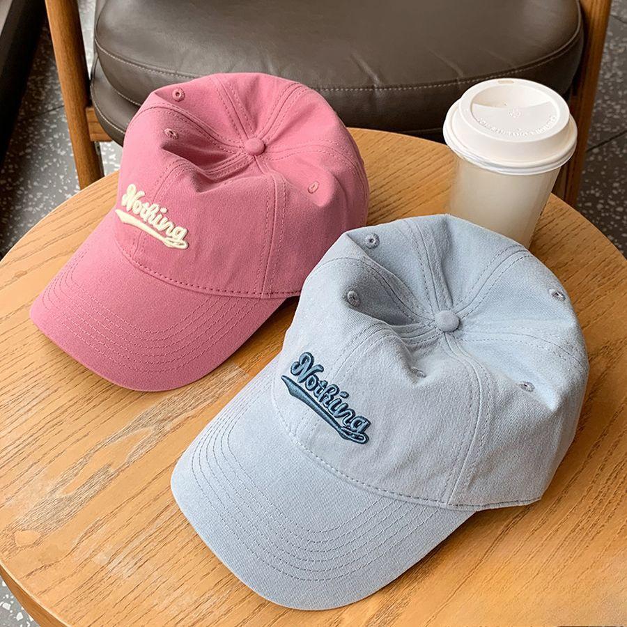 American Embroidered Baseball Cap Men's Spring and Autumn Sun Protection and Deepening Baseball Cap for Women with Big Round Face