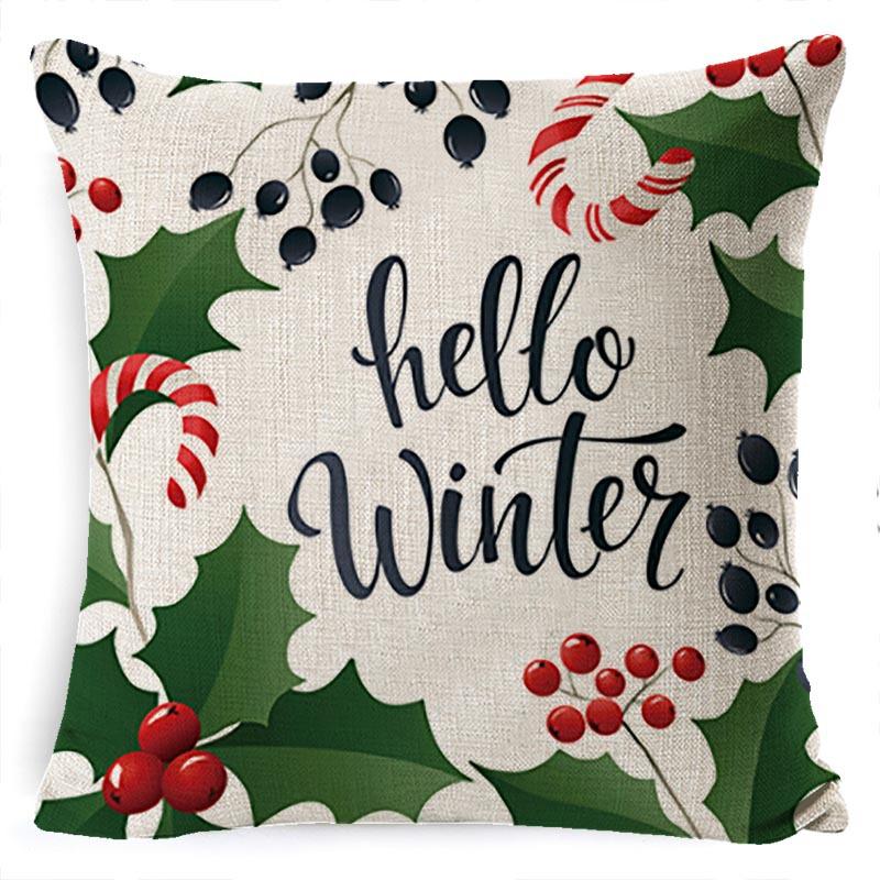 Federa Cuscino di Natale Fiocco di Neve Alce Albero di Natale Stampa Federa Cuscino Stile Nordico