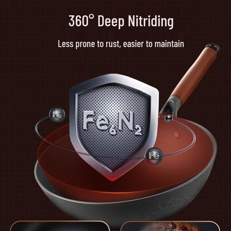 COOKER KING 30cm Nitrided Cast Iron Wok