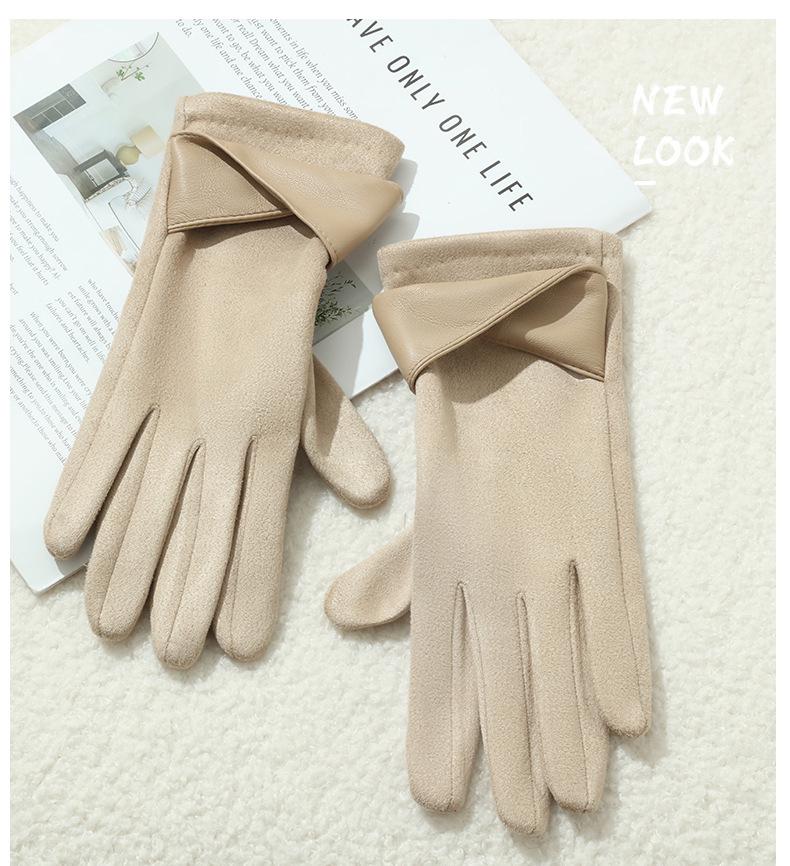 Women's Suede Winter Gloves: Warm, Fleece-Lined, and Windproof for Cycling and Driving