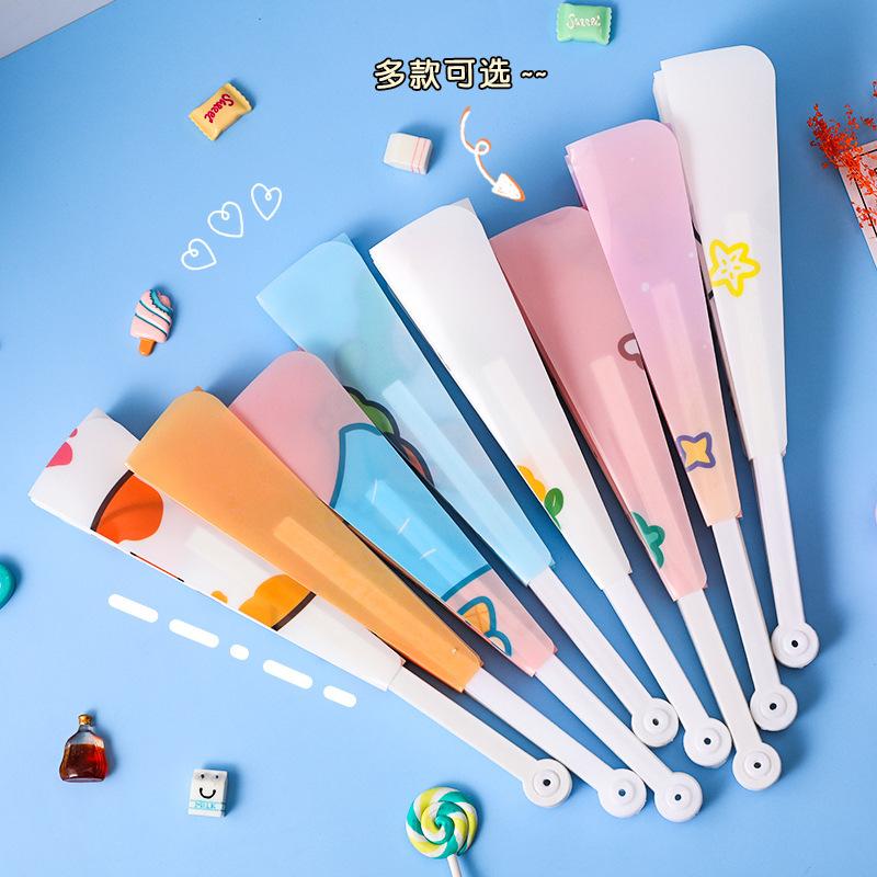 1Pc Korean INS-style Cute Cartoon Plastic Folding Fan Travel Portable Summer Cooling Handheld Fan for Girl Students