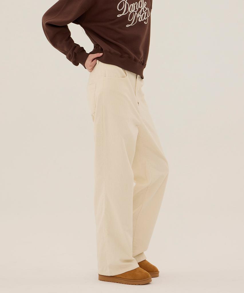 DANGLEDROP Dgdp Corduroy Standard Wide Pants_Ivory