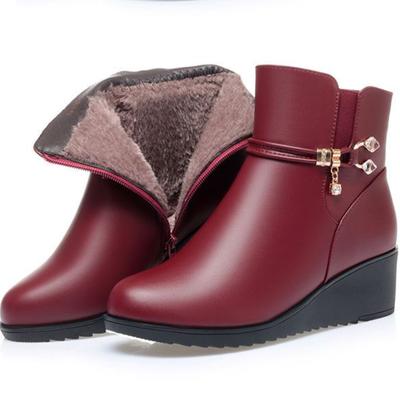 Zimowe nowe botki na płaskim obcasie, buty damskie, skórzane, krótkie buty damskie, pluszowe buty damskie