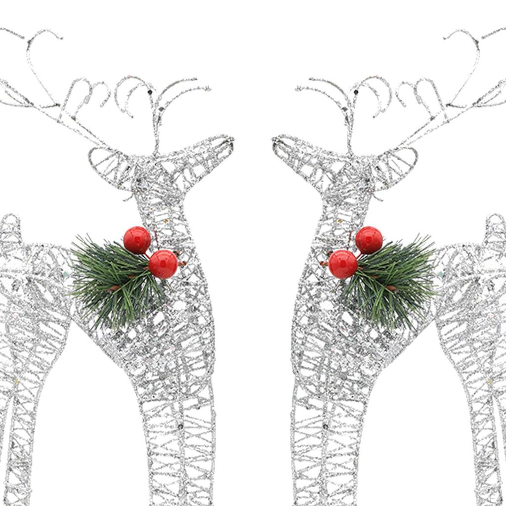 2Pcs Christmas Decorations Reindeer Decors Tabletop Decorative Lighted Deer Figurines Yard Ornament