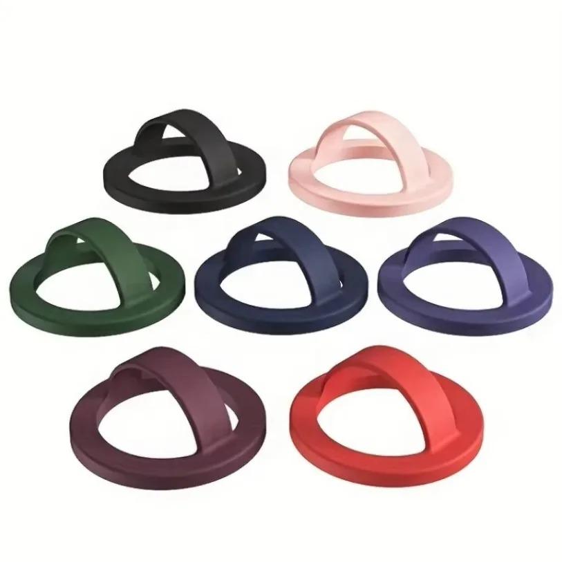Magnetic Phone Ring Removable Waterproof Liquid Silicone Magnetic Phone Ring Holder Grip Attachment for iPhone & Android Cases