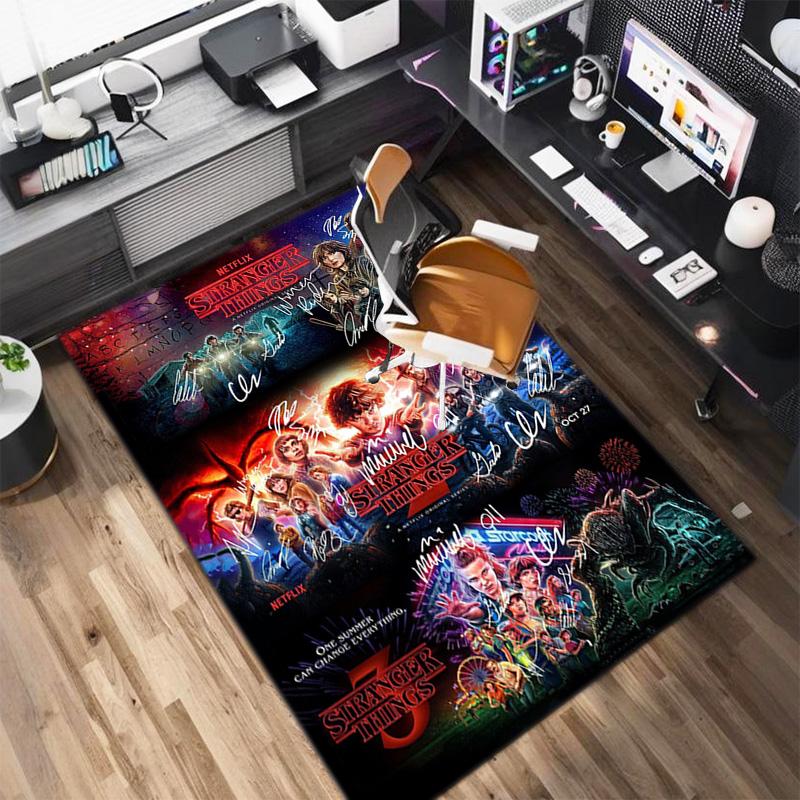 Halloween Horror Horror Theme Stranger Things Carpet Home Living Room Decoration Table and Chairs Anti Slip Door Mat Outdoor Picnic Mat Carpet A7