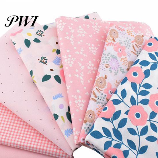 Patchwork Cloth 1 Set Beautiful Flower Printed Lightweight Elegant Eye-catching Fabric Sewing for Home Needlework