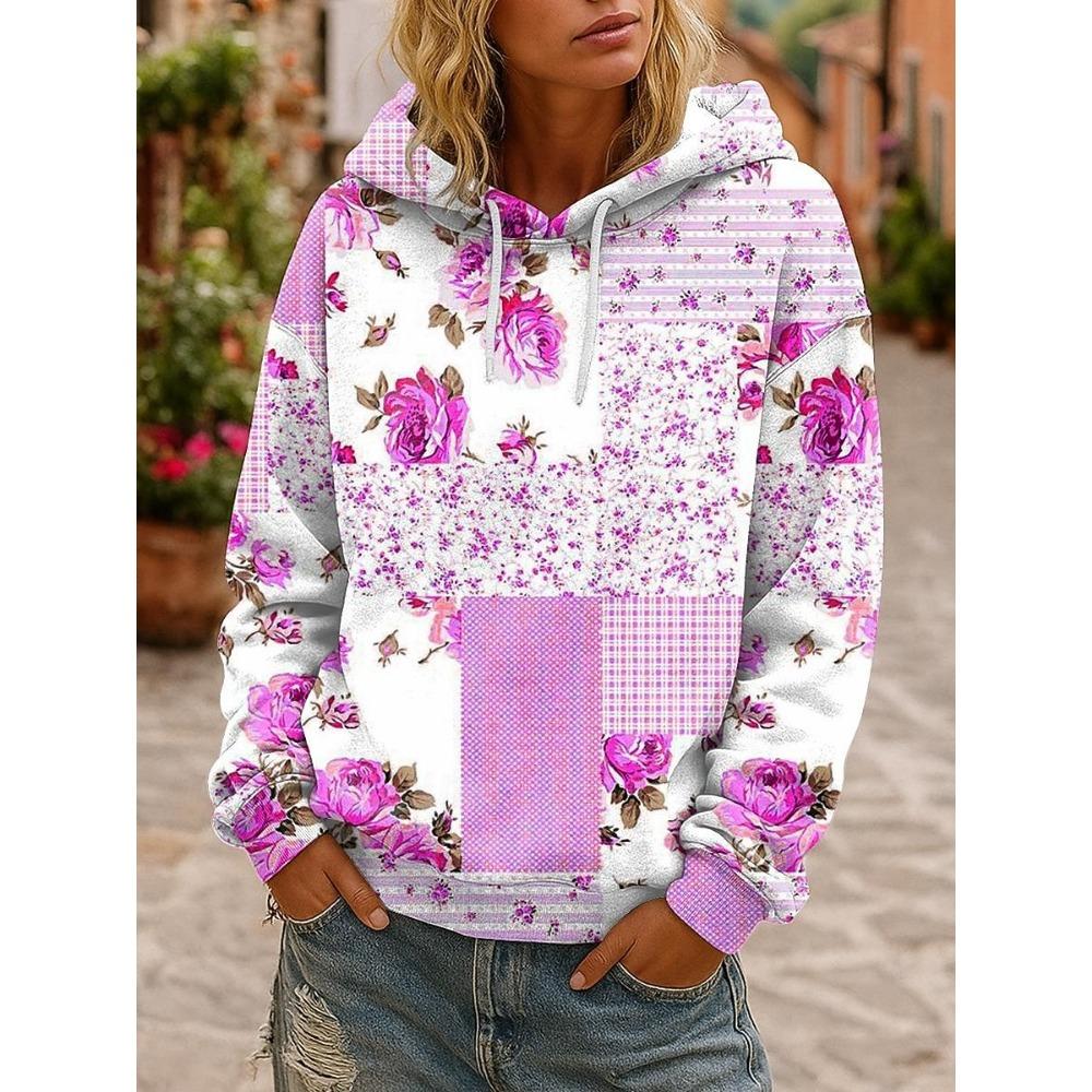 Floral Graphic Vintage 3D Print Patchwork Hoodies Kids Hooded Sweatshirts Y2K Boy Tops Tracksuit Pullover Girl Coat Clothing