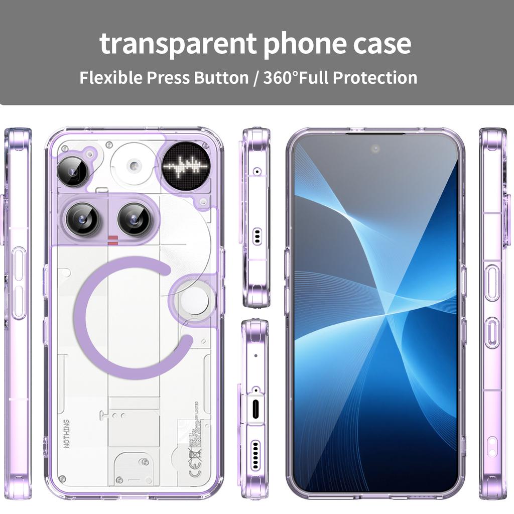 Nothing Phone 3 Clear Phone Case,Non-Yellowing Magnetic Phone Case for Nothing Phone 3