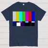 Retro Farbstreifen Bildschirm Baumwolle Sommer Lässig Kühl Locker T-Shirt