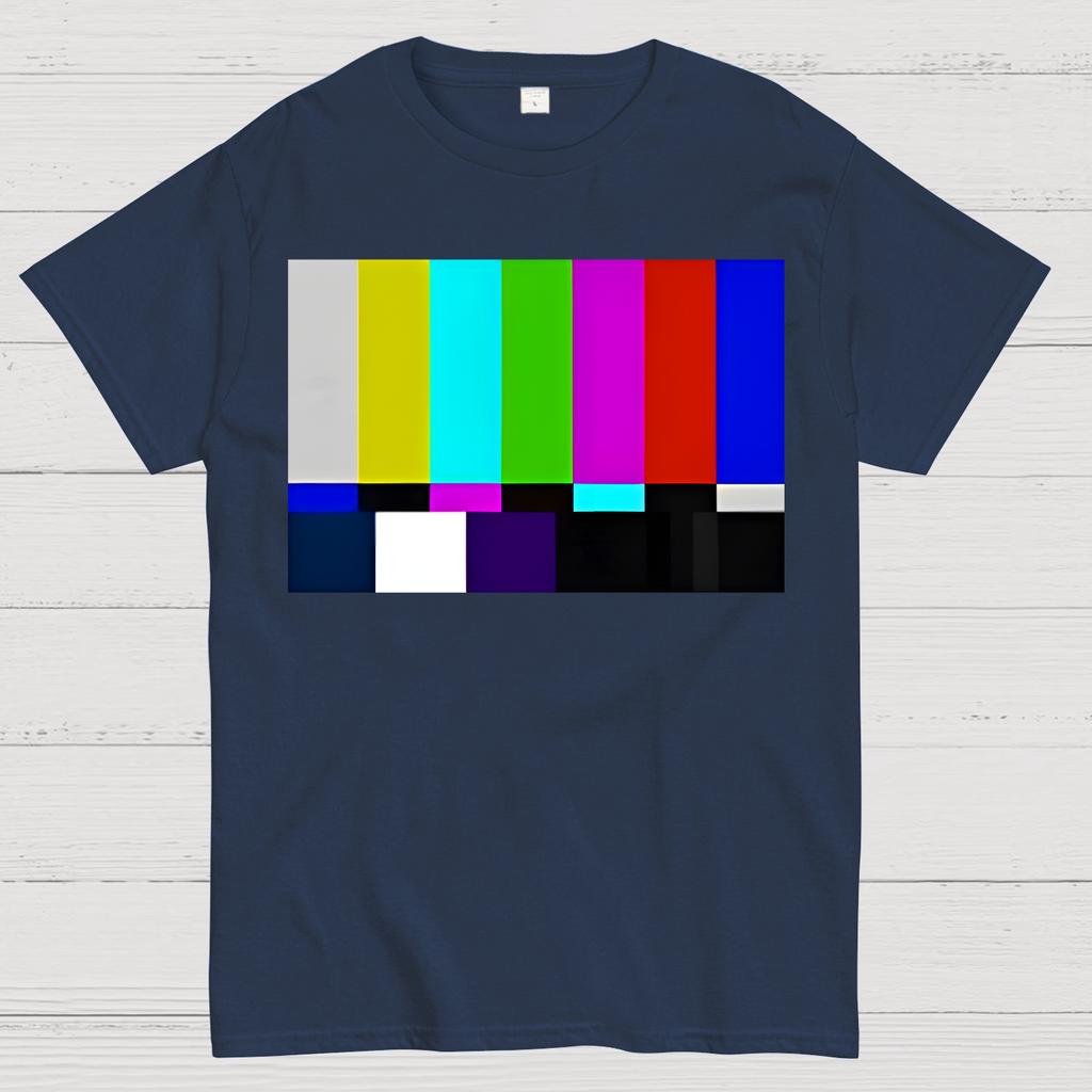 Retro Farbstreifen Bildschirm Baumwolle Sommer Lässig Kühl Locker T-Shirt
