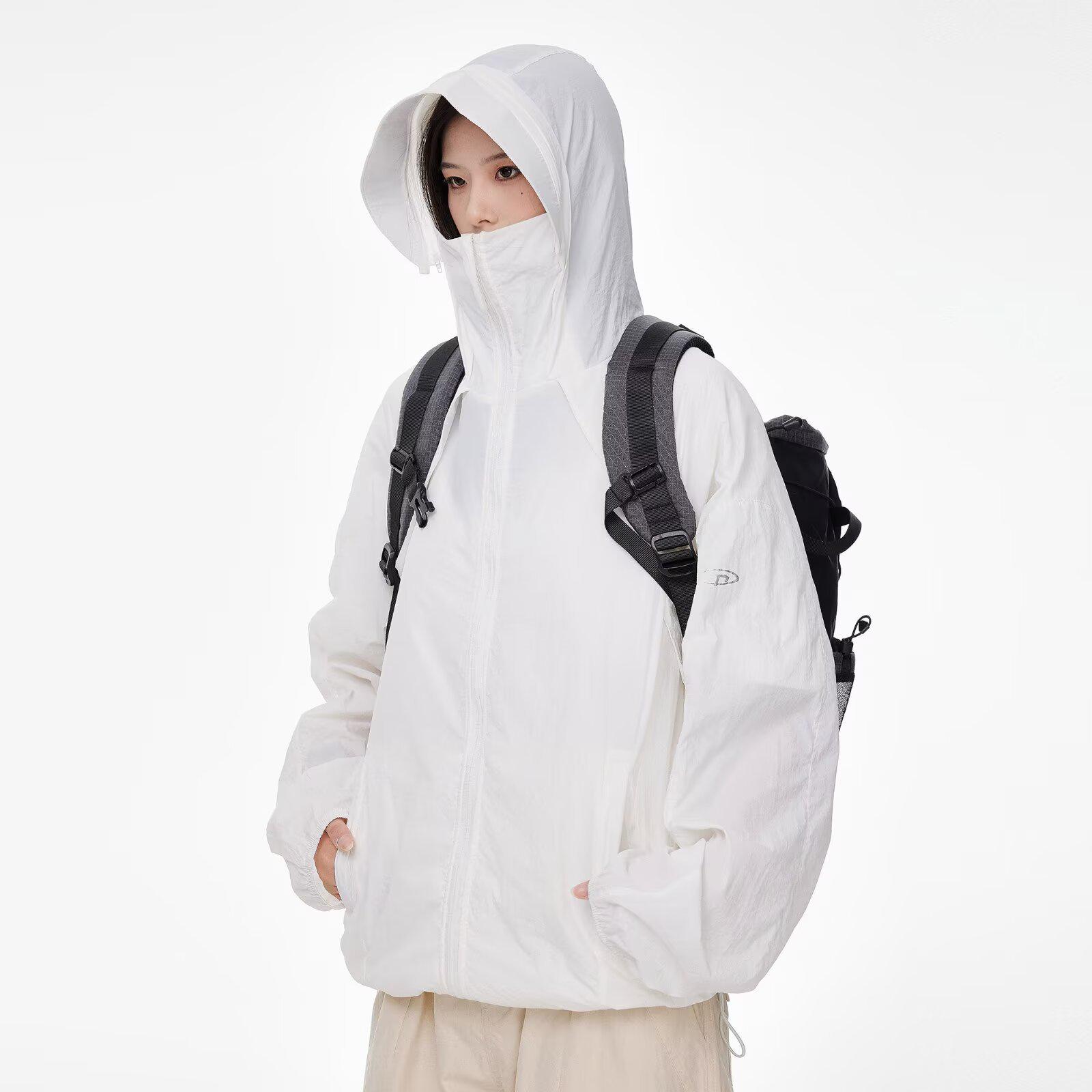 

Ретро Хип-Хоп Унисекс Тонкая Куртка с Капюшоном - UPF50+ Быстросохнущая Защита от Солнца 2XL белый