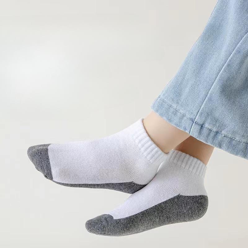 5 perechi/lot șosete de vară pentru copii, 100% bumbac, modă pentru copii, negru, alb, gri, șosete pentru fetiță, băieți, șosete scurte casual, pentru 1-12 ani