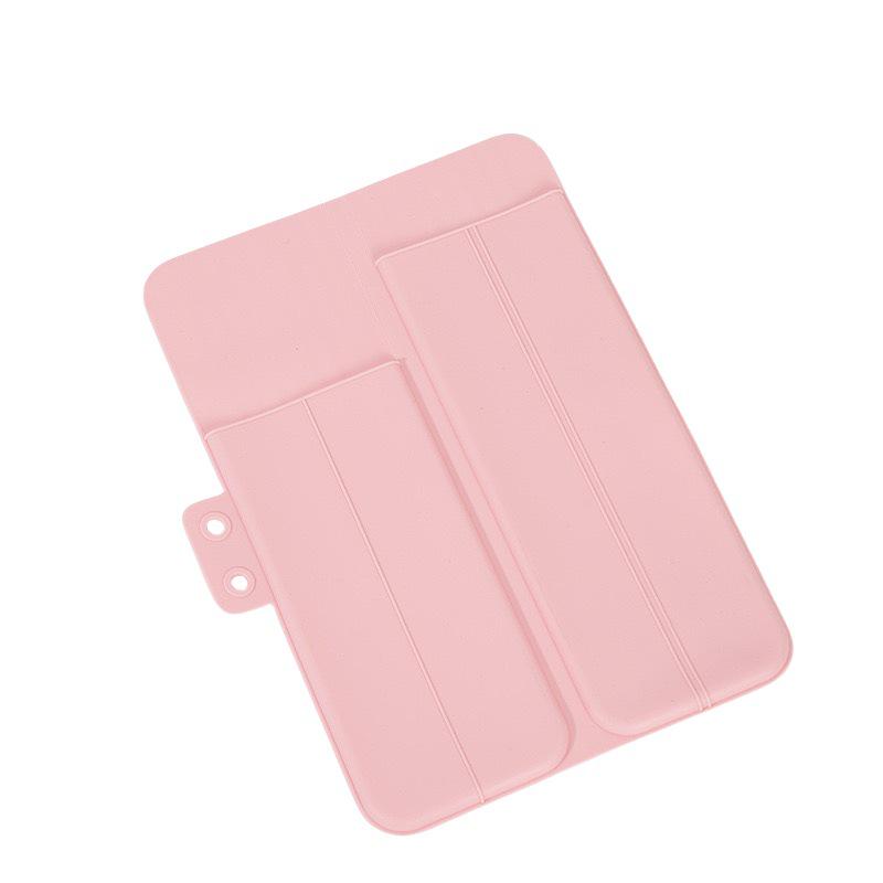 Дорожная силиконовая плойка, термостойкая сумка для хранения и защитный чехол розовый