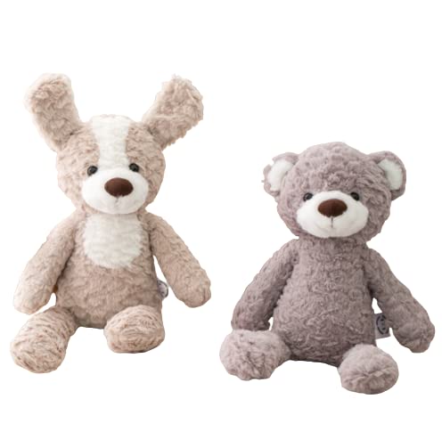 

MIHI Plush Toy [Authentic, Food Sanitation Law Compliant] Fluffy Animal First Toy, Gift, Baby Shower Gift, Newborn Photo (Dog & Bear)