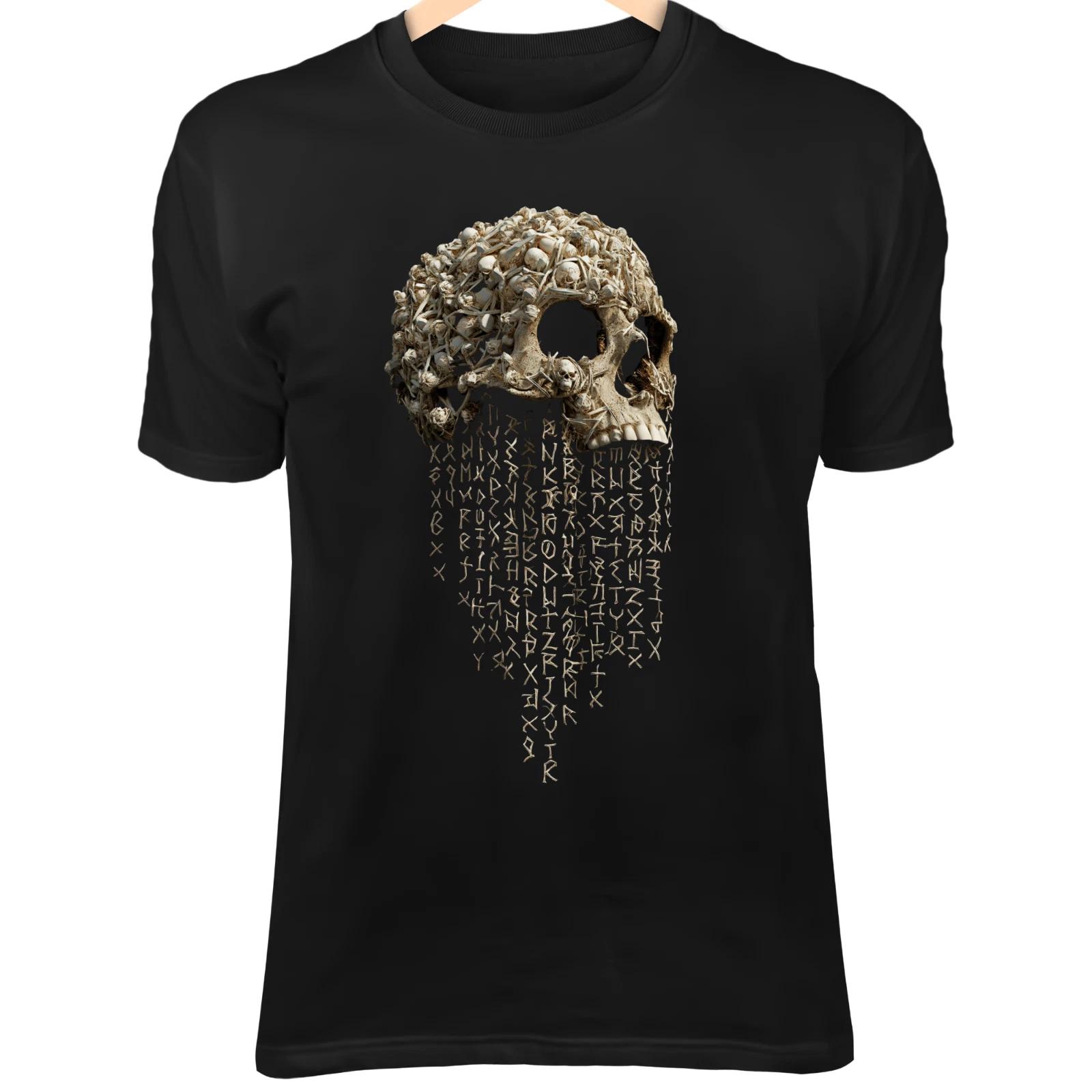 

Rune Skull T-Shirt – Bone Fragments, Floating Above Altar, Forbidden Script XL