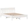 Vidaxl Bed Frame Without Mattress, White, 135X190 Cm, Solid Pine Wood