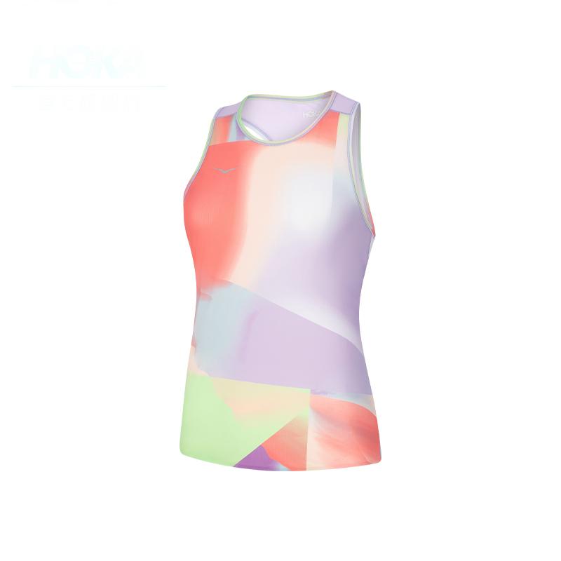 

Hoka One One Airolite Run Tank Комфортный Сухой Профессиональный Беговой Жилет Женские Топы Грейпфрут 1151082P M