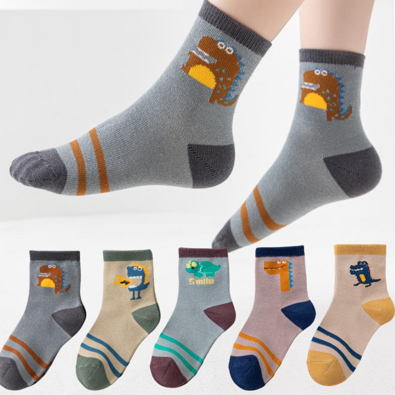 Children's Mid-Calf Socks - 5 Pairs for Boys and Girls, Autumn and Winter Collection
