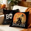 1pcs Halloween Printed Throw Pillowcase Cojines Scary Atmosphere Cushion Cover Living Room Decorative Sofa Pillow Covers 11x11cm