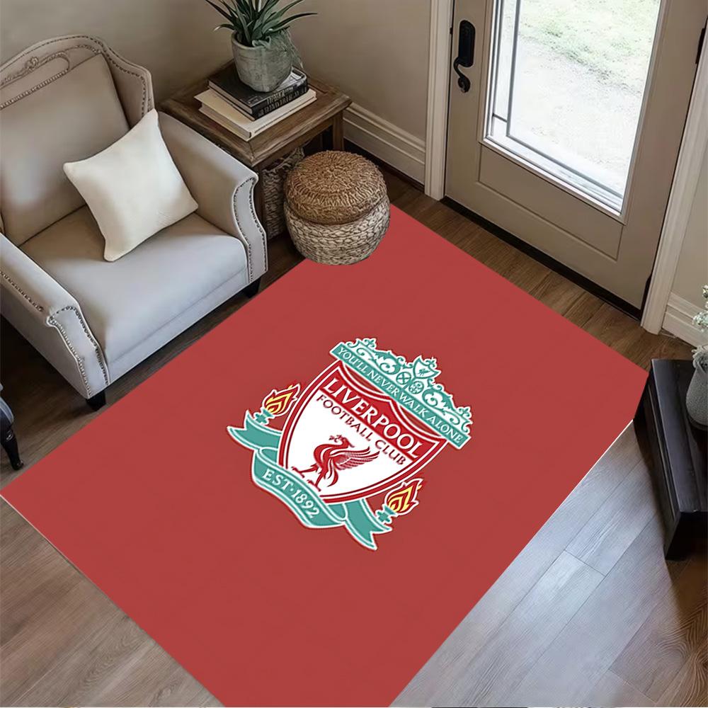 Liverpool Fc Crest Area Rug Perfect for Entryway Balcony Bedrooms Outdoor Anti-slip Rug Decorate Offices Birthday/Christmas Gift