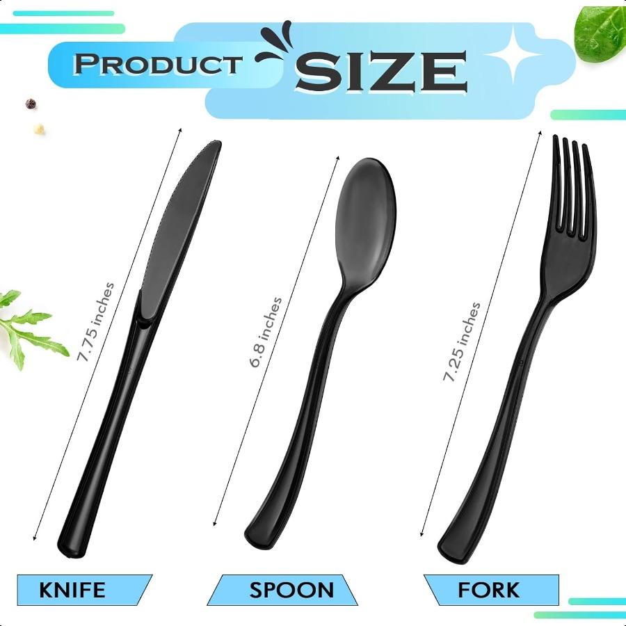

150 Pieces Disposable Cutlery Set Plastic Silverware Heavy Duty Utensil Sets 50 Forks 50 Knives 50 Spoons for Home Office Schoo United States