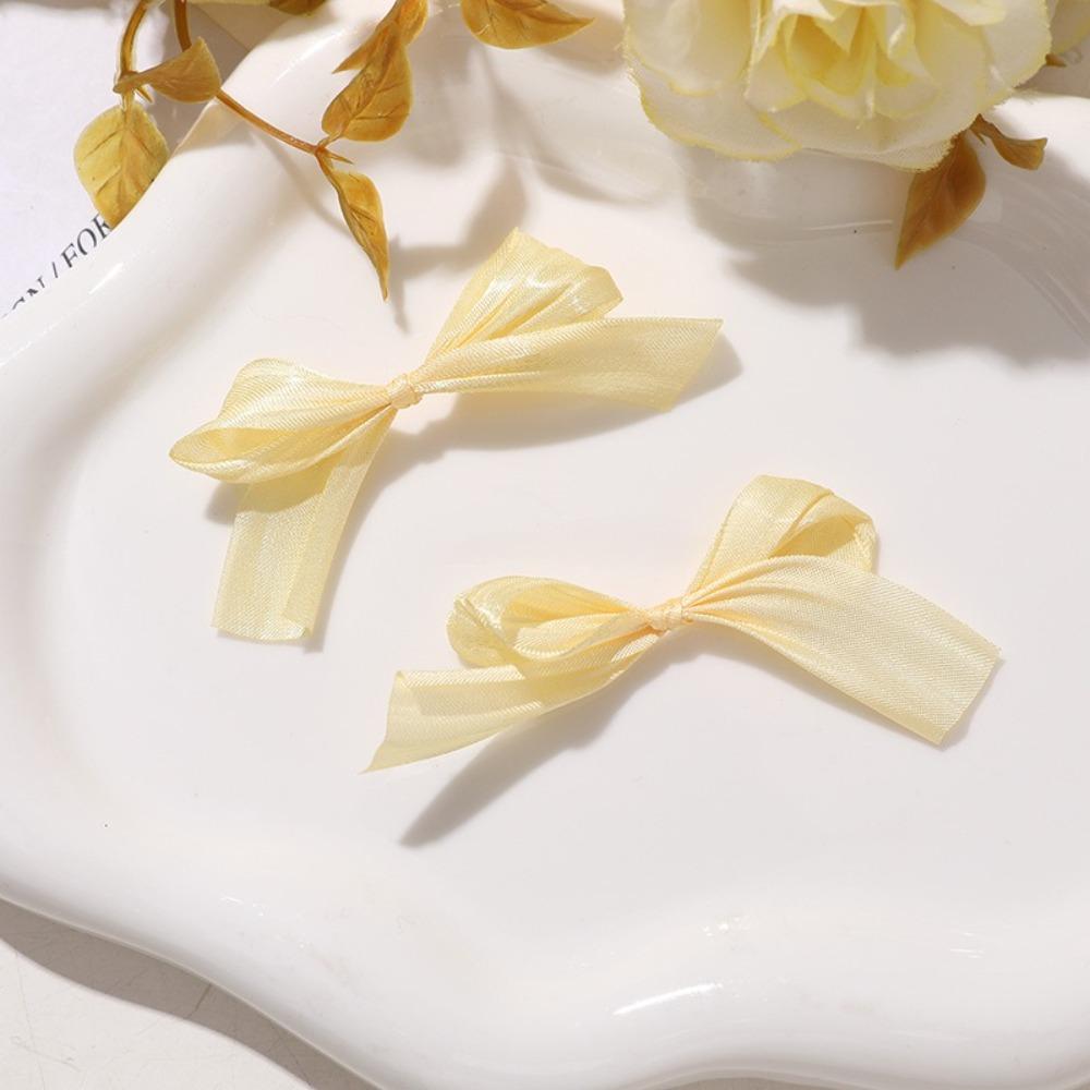 10Pcs Fashion Net Yarn Butterfly Knot Hair Clip Bow Knot DIY Bowknot Decor Materials Pearlescent Satin Ribbon Girls
