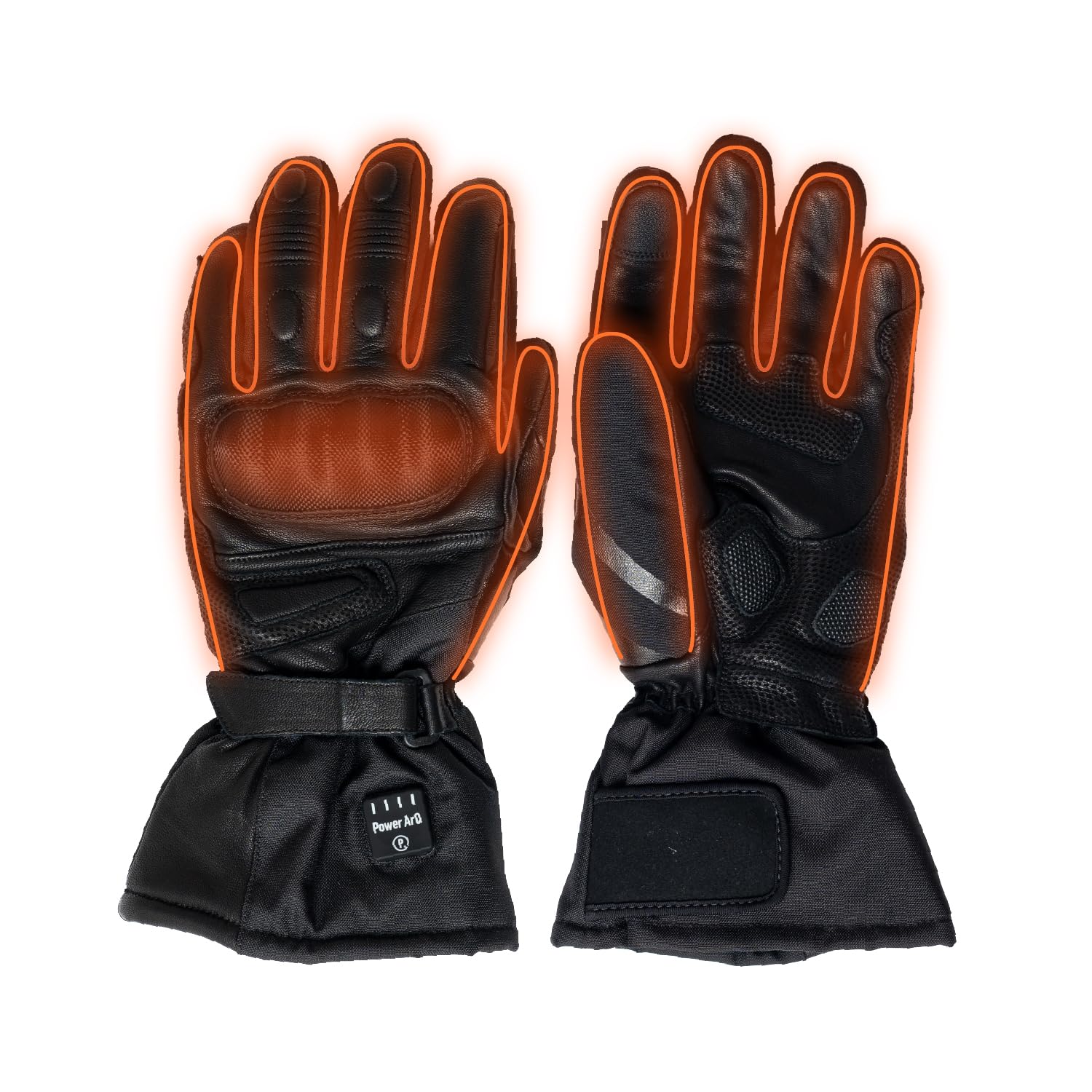 

PowerArQ Voltera Electric Heated Motorcycle Winter Smartphone 3 Temperature Size 1 Pair Gloves, Gloves, Warmth, Washable, Compatible, 7.4V/2200mAh, чорний