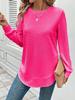 2025 Autumn/Winter Women's Loose Fit Solid Color Long Sleeve Round Neck Hoodie