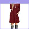 Women's Casual Swing T Shirt Dress Long Sleeve Pocket Loose Tunic For Effortless Style