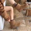 Small potato snow boots winter new thickened velvet warm cotton shoes casual sports versatile medium tube short boots