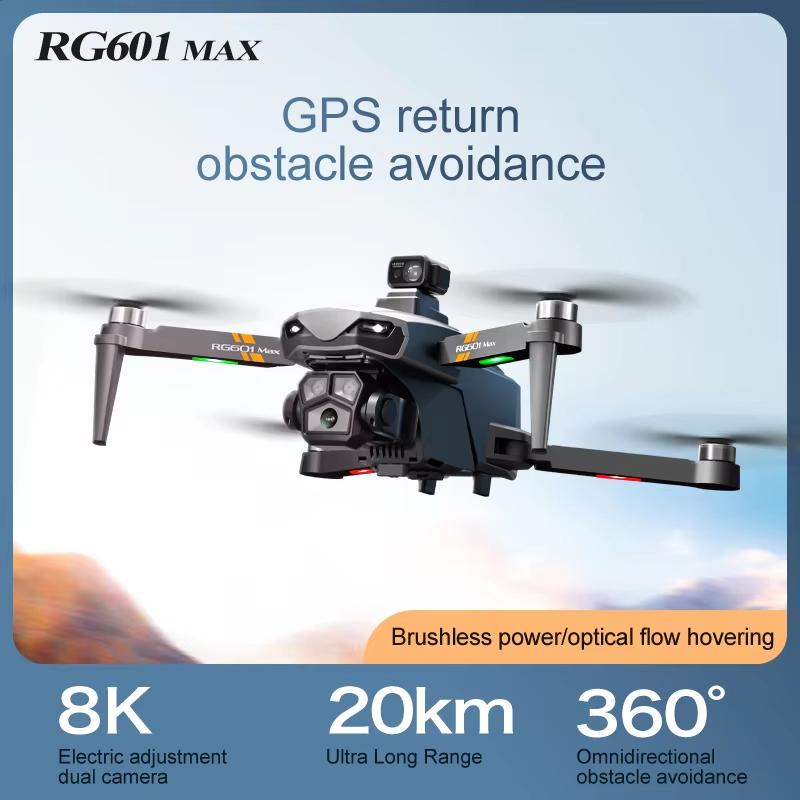 New RG601 MAX 8K Drone HD ESC Dual Camera GPS 5G Laser Obstacle Avoidance WIFI FPV Brushless Foldable Quadcopter 2 Km Toy Gift