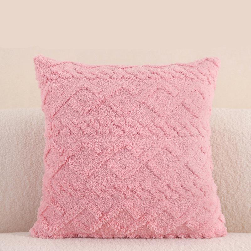 New Style Sofa Pillow Jacquard Plush Geometric Three-dimensional Pillow Case Living Room Bedside Cushion Cushion