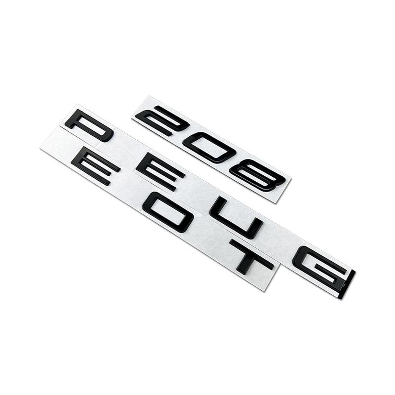 Metal Car Rear Trunk Emblem L Stickers Accessories for Peugeot 208 Letters Badge Modification Decoration