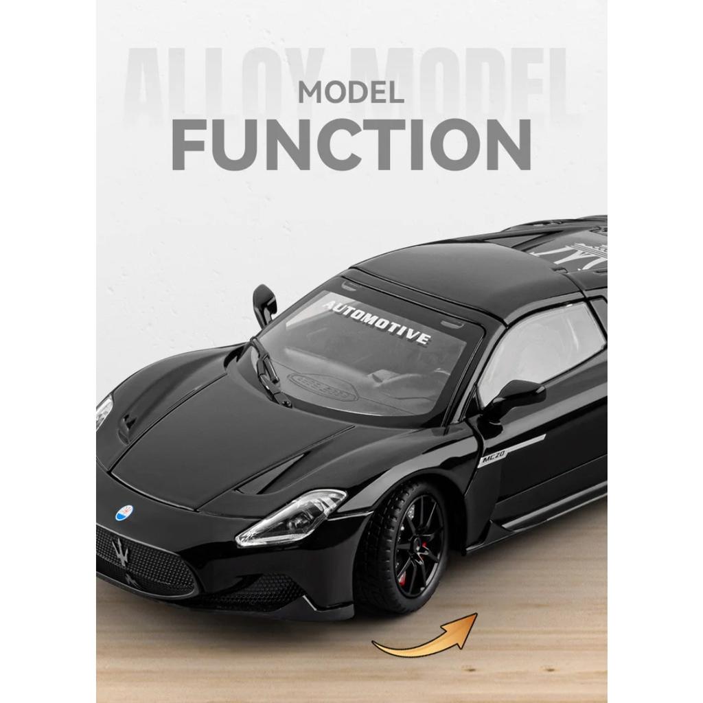 Maserati MC20 AMG Supercar im Maßstab 1:24, aus Metallguss, mit Sound und Lichteffekten, Sammlerstück für Kinder, ideales Geburtstagsgeschenk