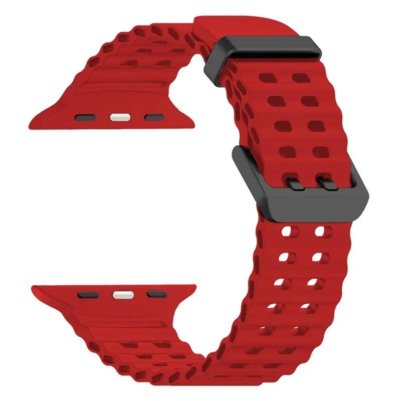 Cinturino in Silicone per Apple Watch Ultra 2 49mm 46 45 44 42mm 38mm 41mm 40mm Cinturino Sportivo per IWatch Serie 9 8 7 6 SE 5 4 3 2 Correa