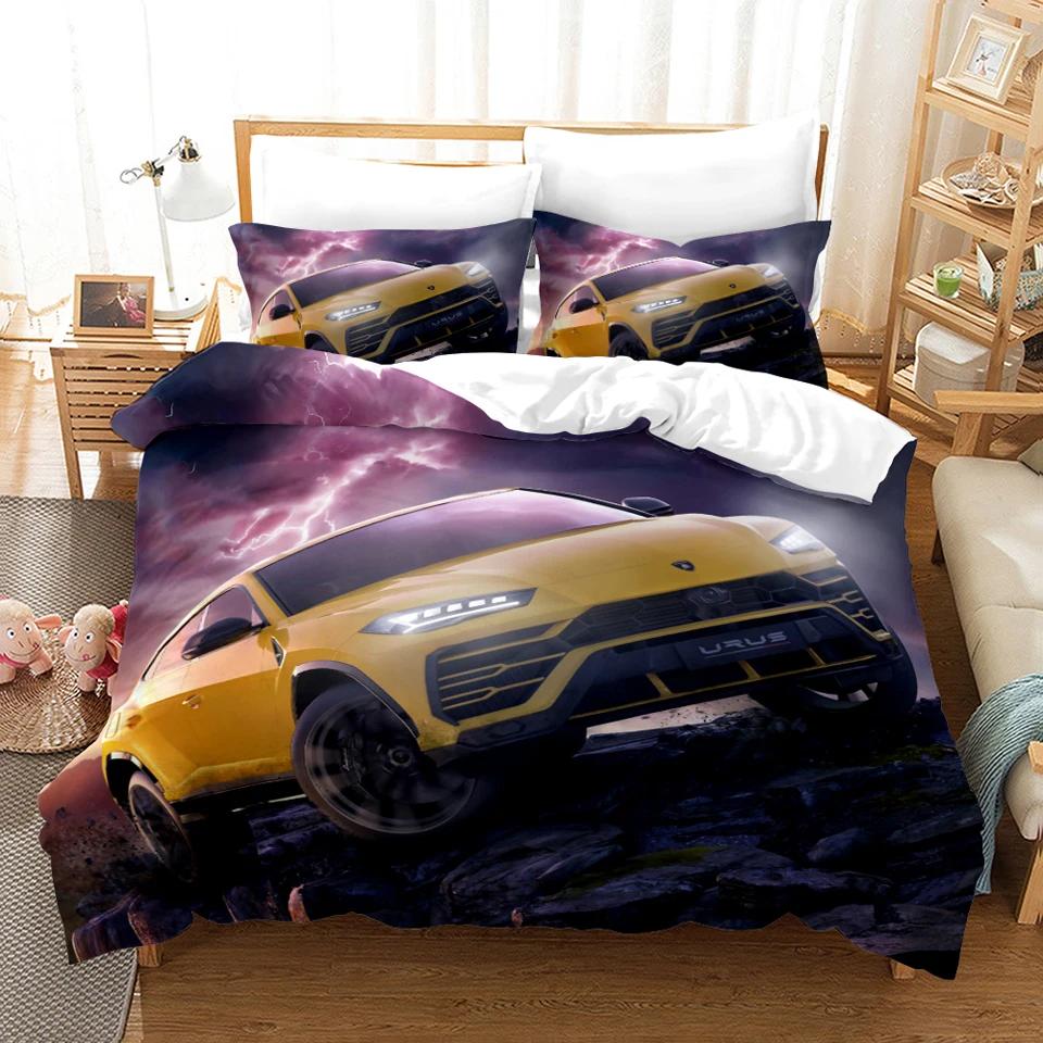Sports Car Luxury Bedding Set Down Duvet Bedroom Bed Cover Single and Double King Size Quilt Cover Home Textiles 2/3pcs