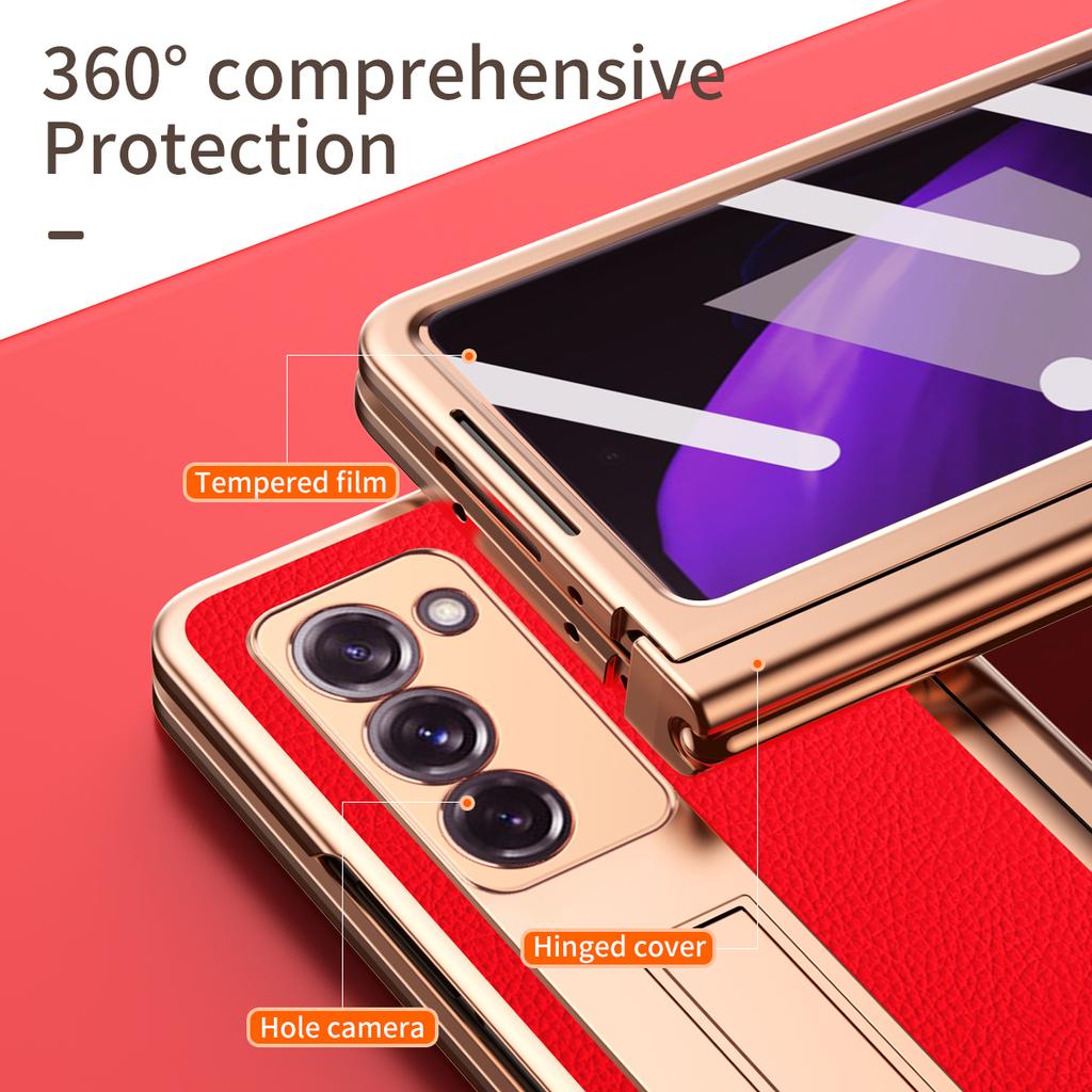 Full Protection Tempered Glass Protector Case For Samsung Galaxy Z Fold 3 4 Fold4 Fold3 Fold2 Fold 2 5g Leather Pen Holder Cases