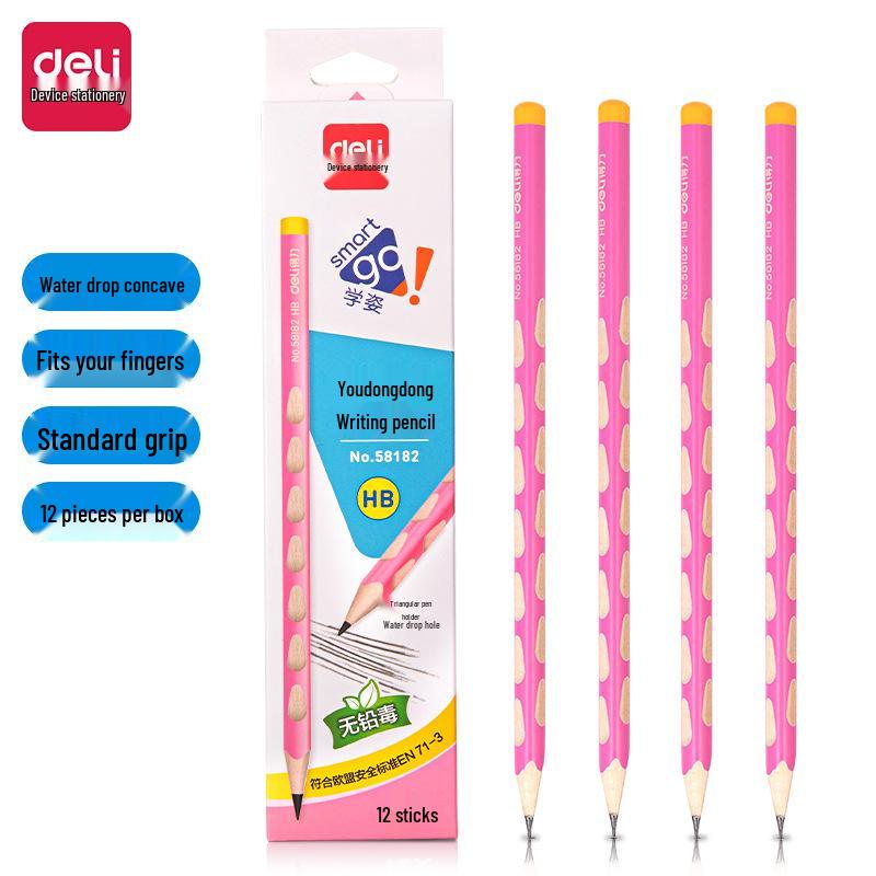 

Deli Perforated HB Pencil for Primary Students, Children s Art Sketching, Extra Thick 2B Pencil Stationery Default