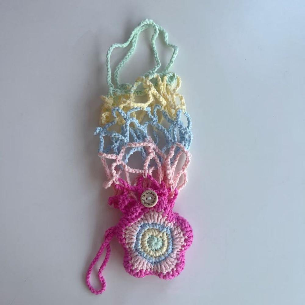Handmade Crochet Water Bottle Carrier Fruit Shaped Water Cup Mesh Bag  On-the-Go Drinks