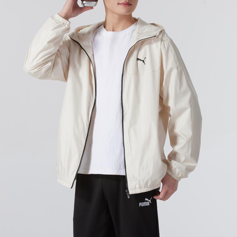 Puma Windproof Loose Fit Hooded Zip Jacket With Drawstring Cuffed Pants Casual Sports Set Men Set 687540-87+682928-01