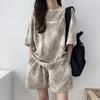 Women's Plus Size Summer 2024 Sportswear: Oversized Casual Two-Piece Set with Salty Top and Shorts