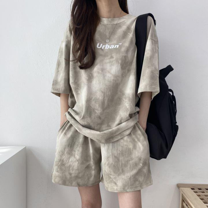 Women's Plus Size Summer 2024 Sportswear: Oversized Casual Two-Piece Set with Salty Top and Shorts