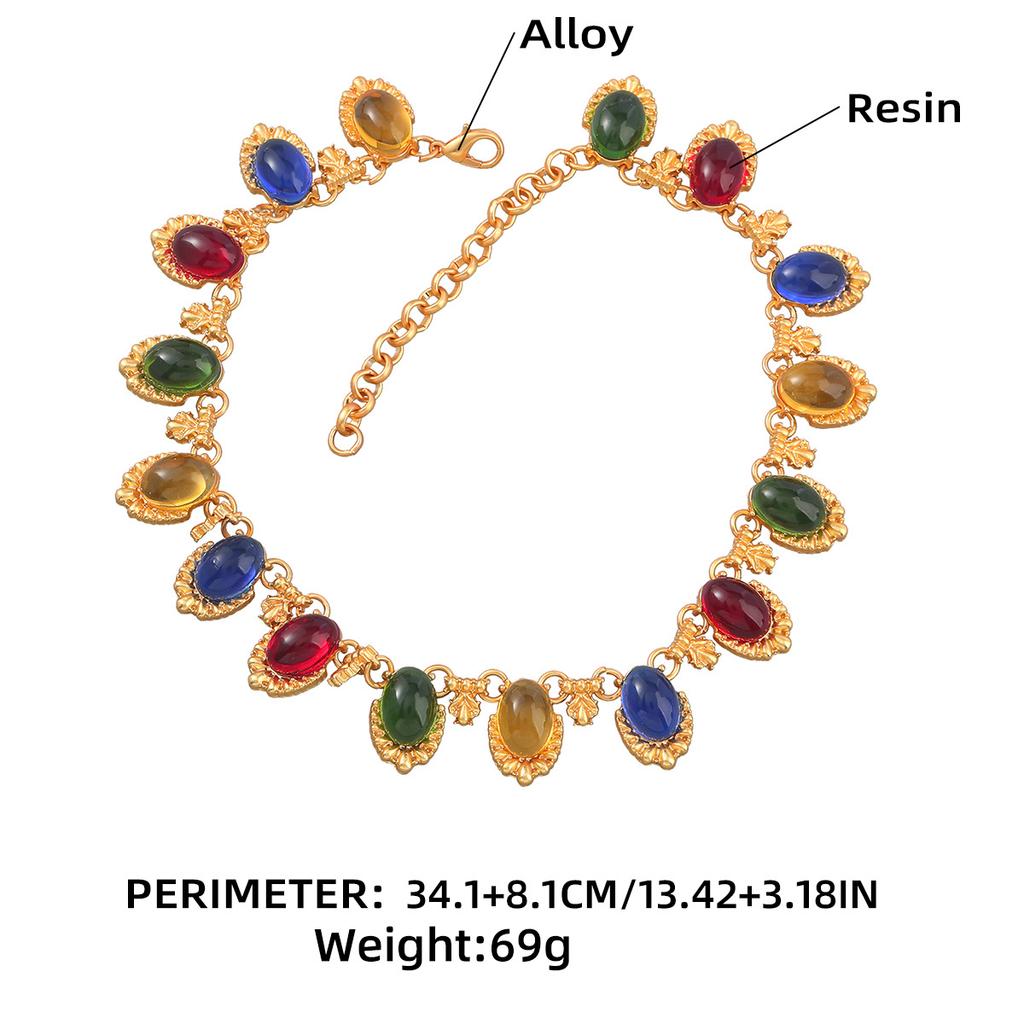 Ladies Vintage Baroque Choker Women Resin Necklace Party Wedding Jewelry Accessory