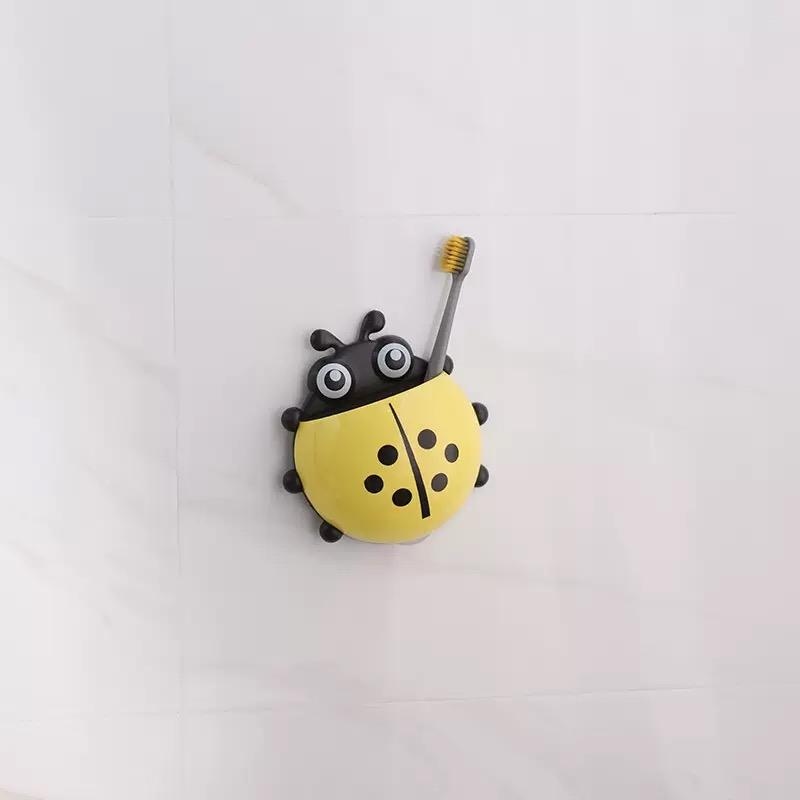 HOMZY Seven Star Ladybug Toothbrush Holder for Storing Cute Suction Cups