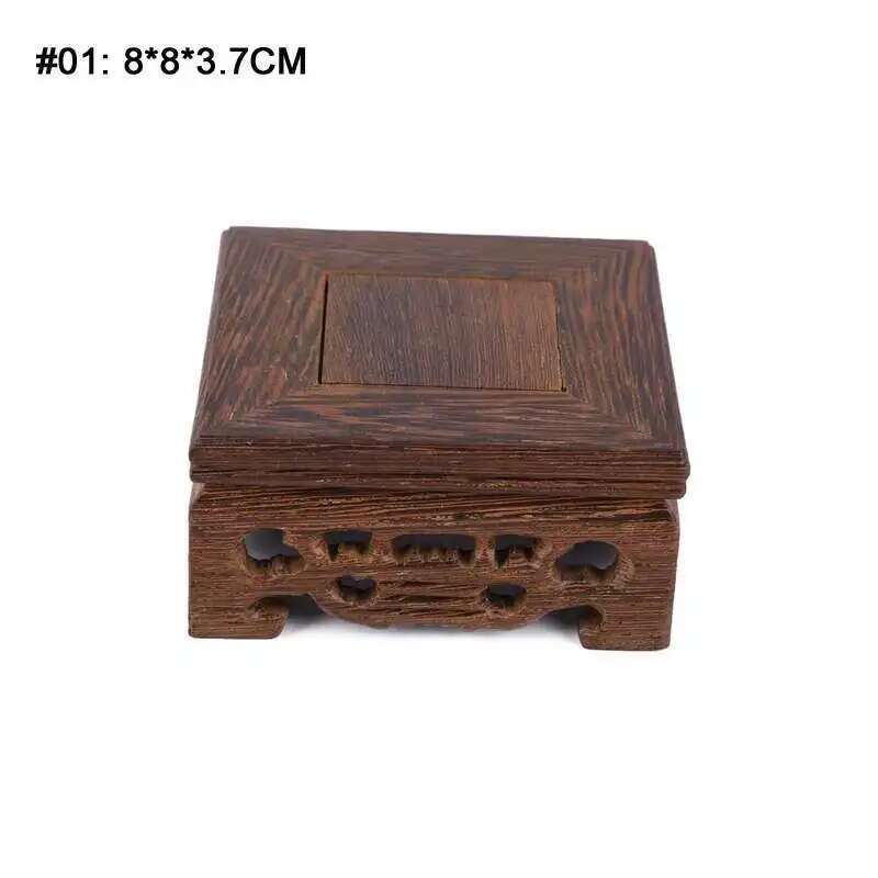 Деревянный ретро поднос для чая Столик Деликатный Маленький Квадратный Основания для чайника Вазы Декор Массив дерева Подставка для бонсай Деревянная подставка Поднос для подачи