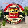 Vintage Round Tin Sign 8 Inch Retro Metal Wall Art 2D Decor for Garage Man Cave